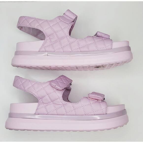 Bamboo 8M 2.5" Platform Chunky Heel Sandal Lavender Hook Loop Closure Fairycore - Picture 7 of 10